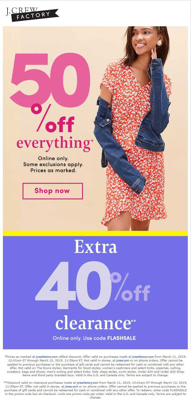 J.Crew Factory coupons & promo code for [September 2022]