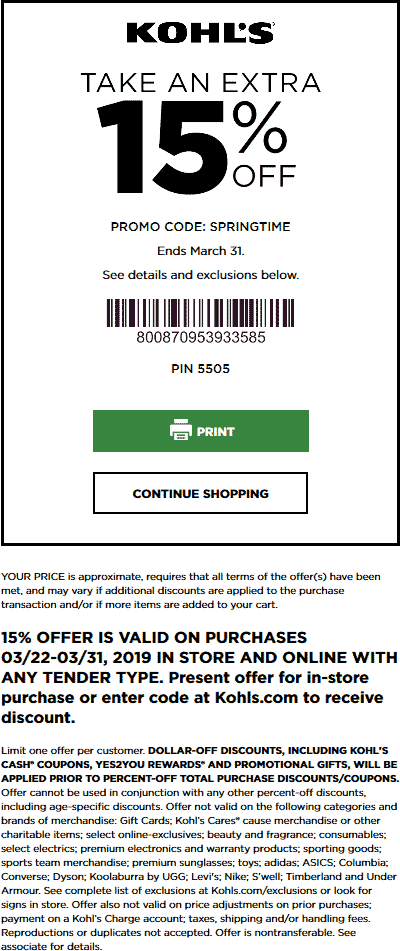 Kohls coupons & promo code for [January 2022]