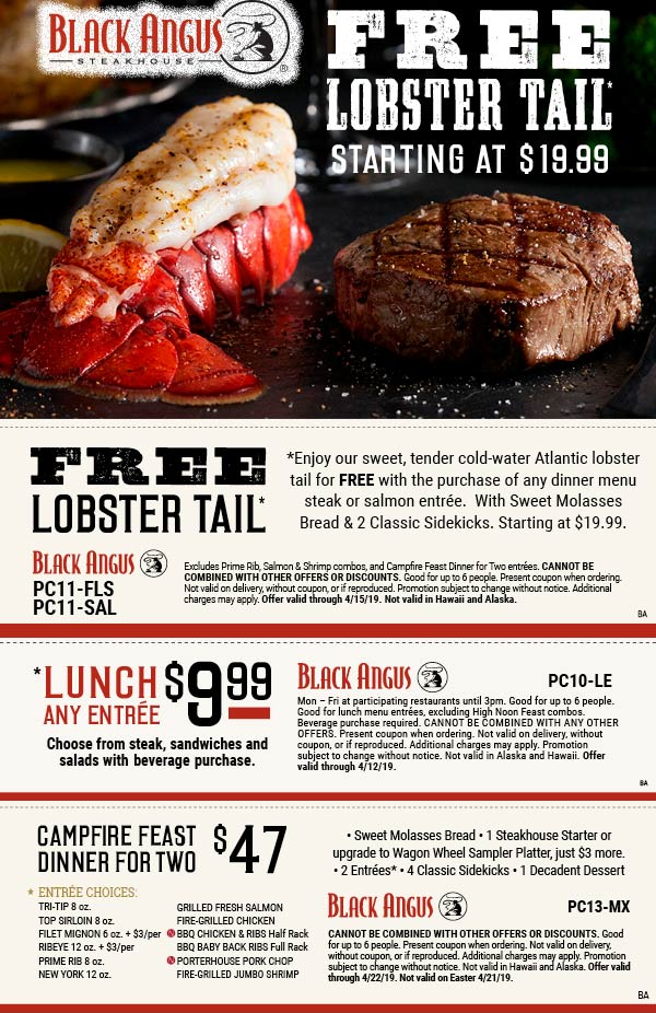 Black Angus coupons & promo code for [May 2022]