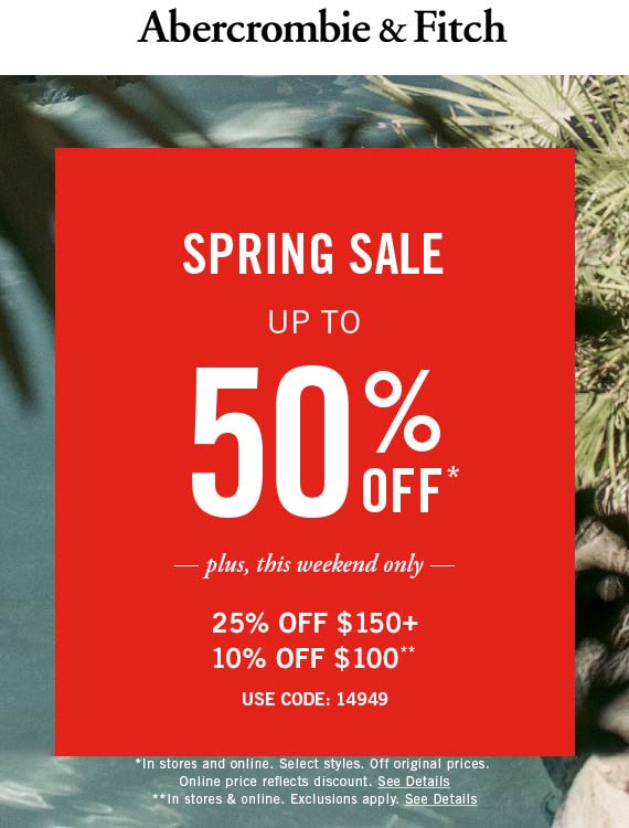 Abercrombie & Fitch coupons & promo code for [May 2022]