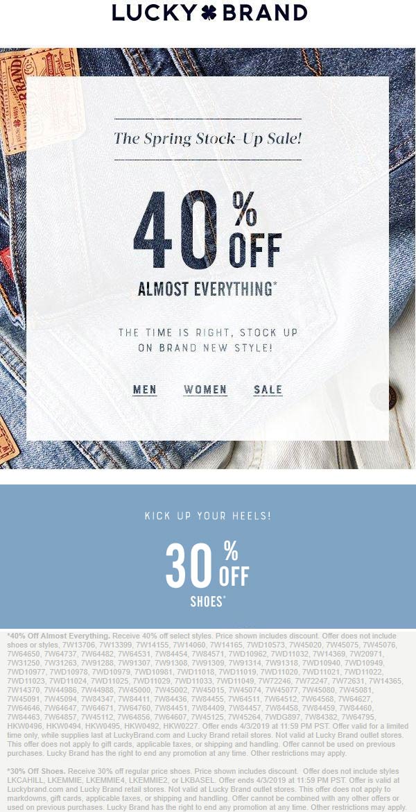 Lucky Brand coupons & promo code for [October 2022]