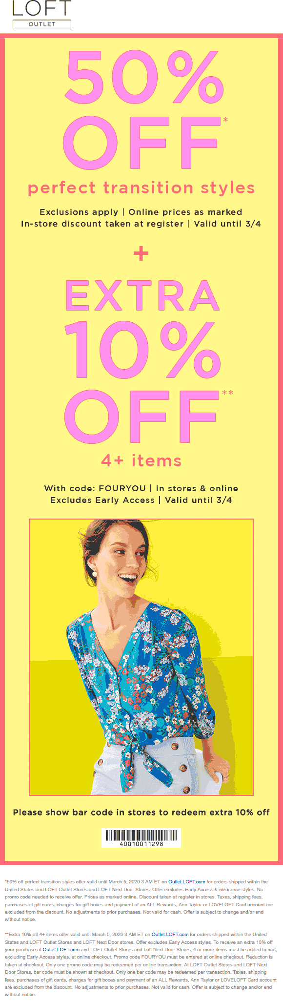 LOFT Outlet coupons & promo code for July 2025