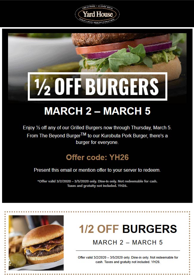 Yard House coupons & promo code for [May 2022]