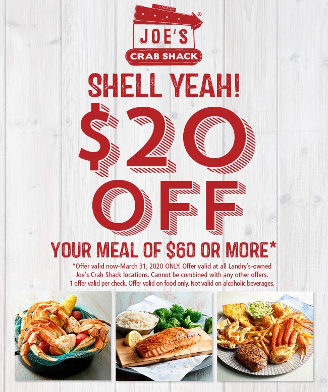 Joes Crab Shack coupons & promo code for July 2025