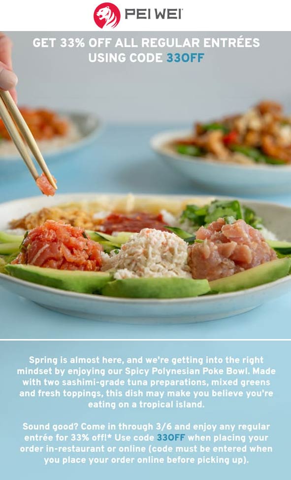 Pei Wei coupons & promo code for July 2025