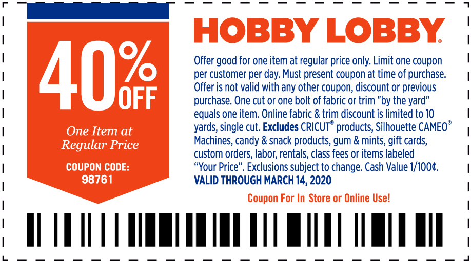 Hobby Lobby coupons & promo code for [June 2022]
