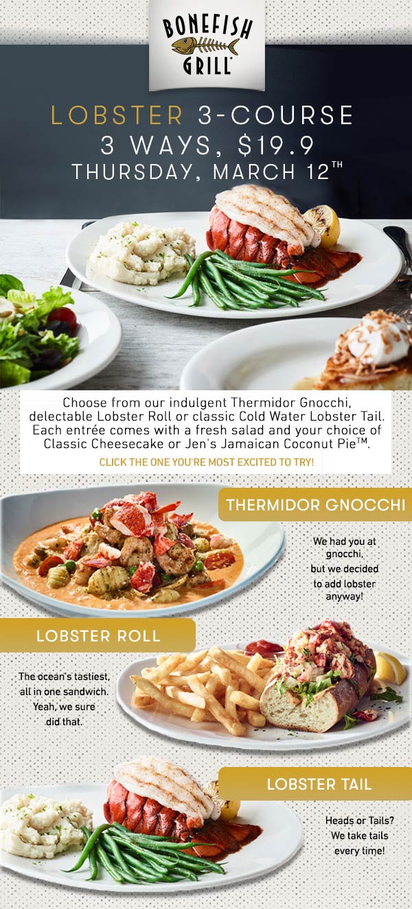 Bonefish Grill coupons & promo code for July 2025