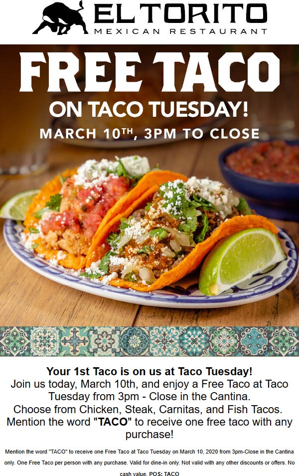 El Torito coupons & promo code for July 2025
