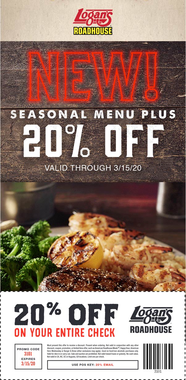 Logans Roadhouse coupons & promo code for [July 2024]