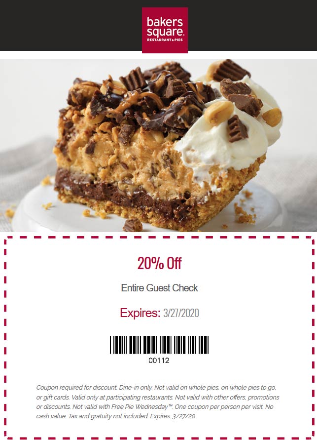 Bakers Square coupons & promo code for July 2025