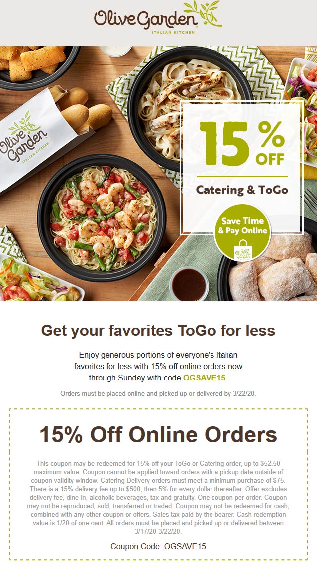Olive Garden coupons & promo code for [December 2022]