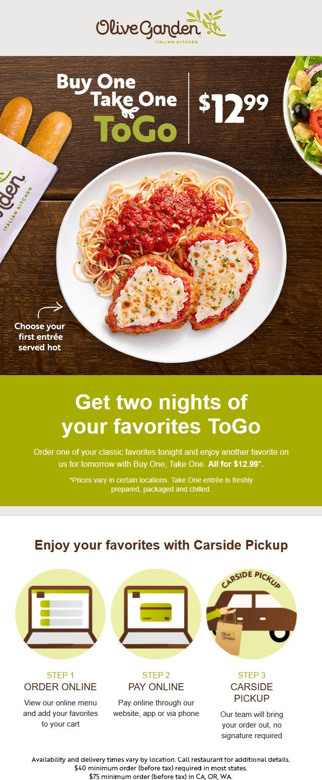 Olive Garden coupons & promo code for [December 2022]