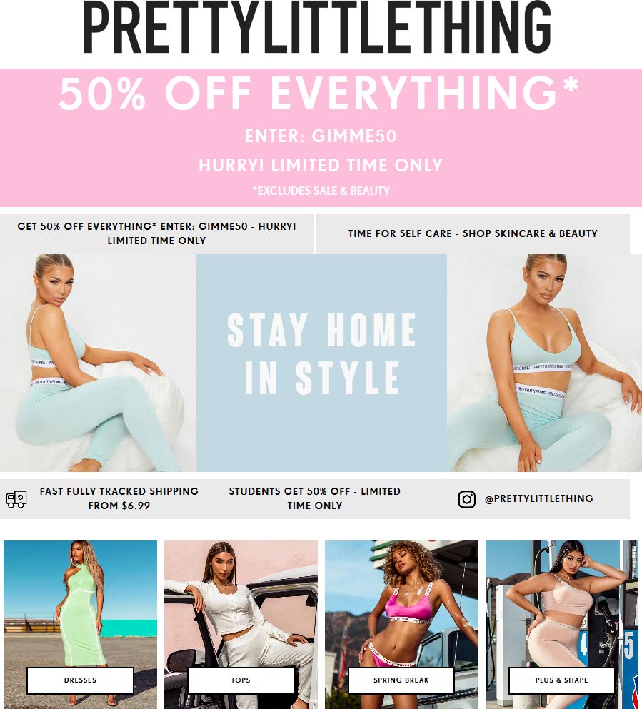 PrettyLittleThing coupons & promo code for July 2025