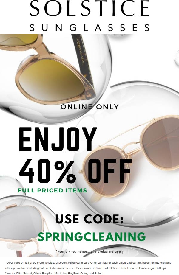 Solstice Sunglasses coupons & promo code for [October 2022]