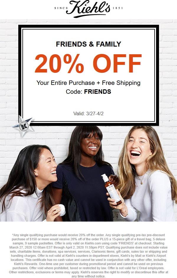 Kiehls coupons & promo code for July 2025