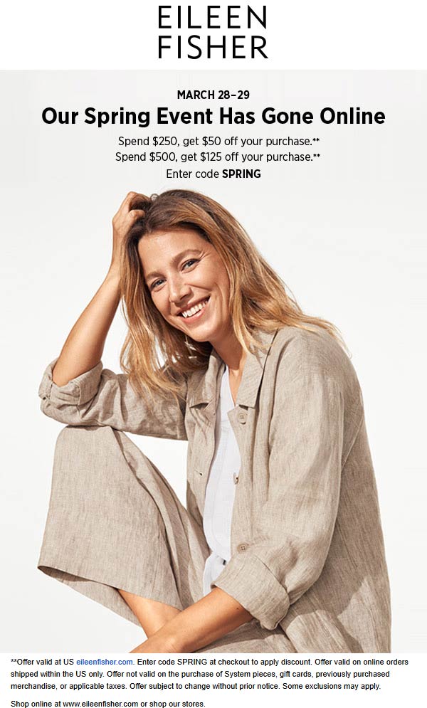 Eileen Fisher coupons & promo code for July 2025