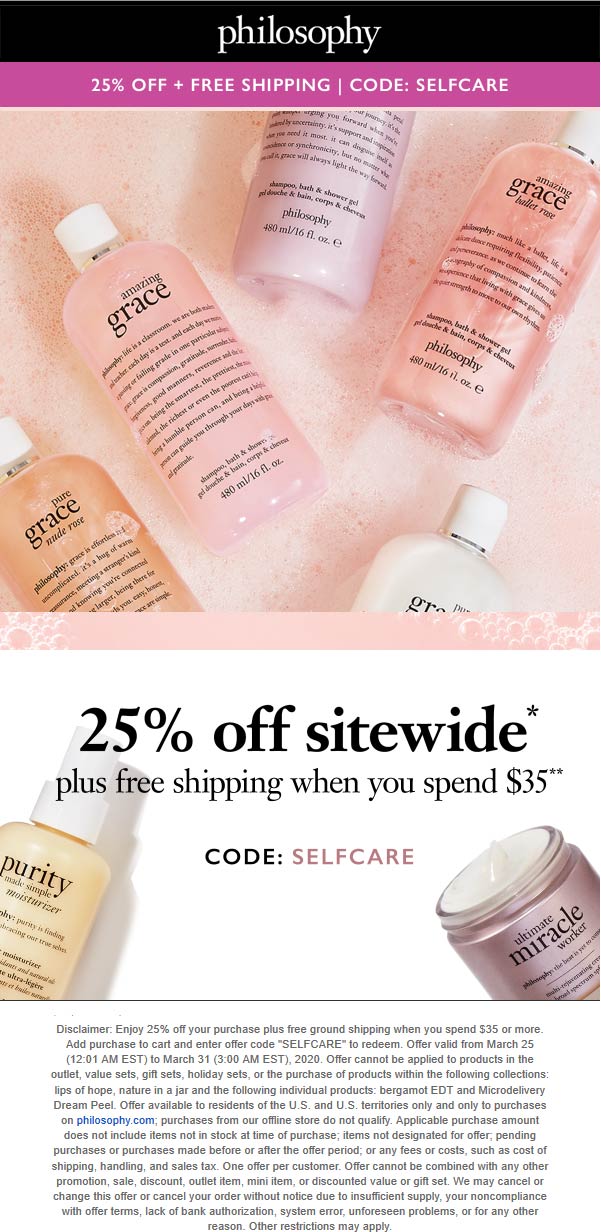 Philosophy coupons & promo code for July 2025