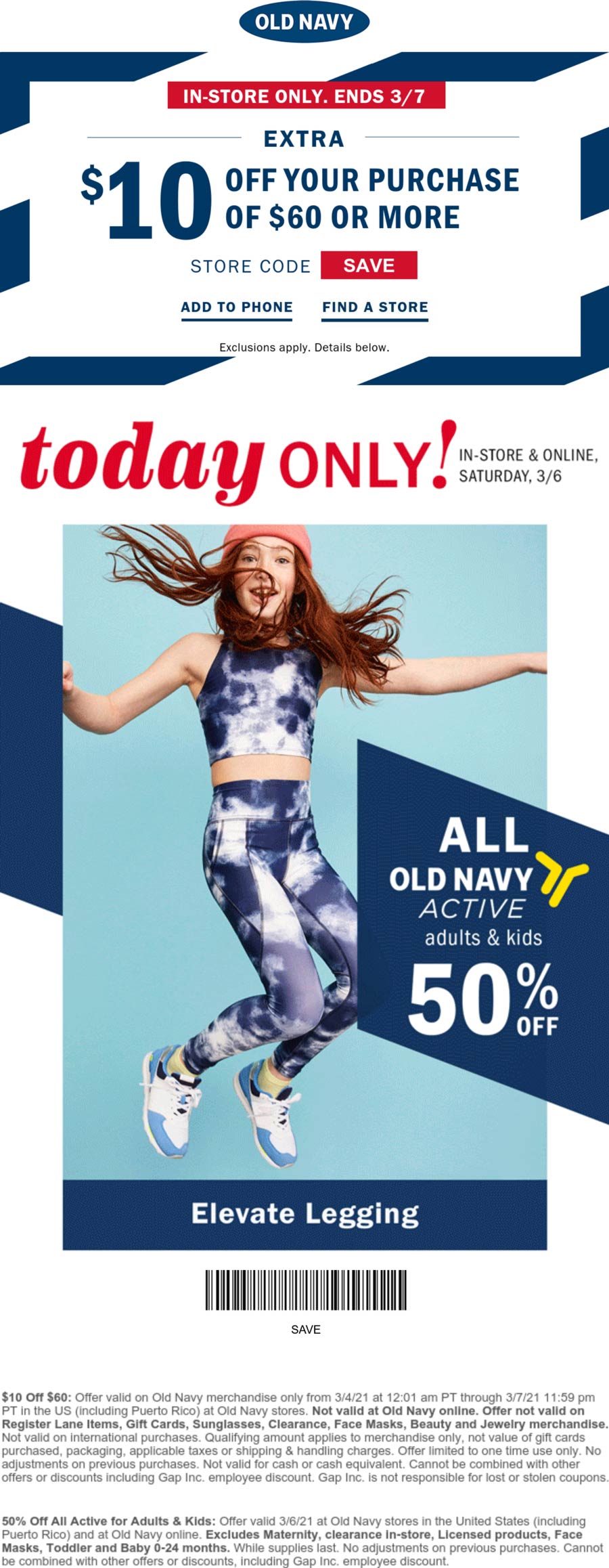 Old Navy stores Coupon  $10 off $60 & more at Old Navy #oldnavy 
