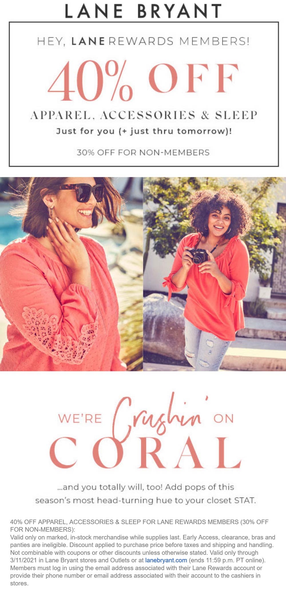 Lane Bryant stores Coupon  30-40% off at Lane Bryant & outlets, ditto online #lanebryant 