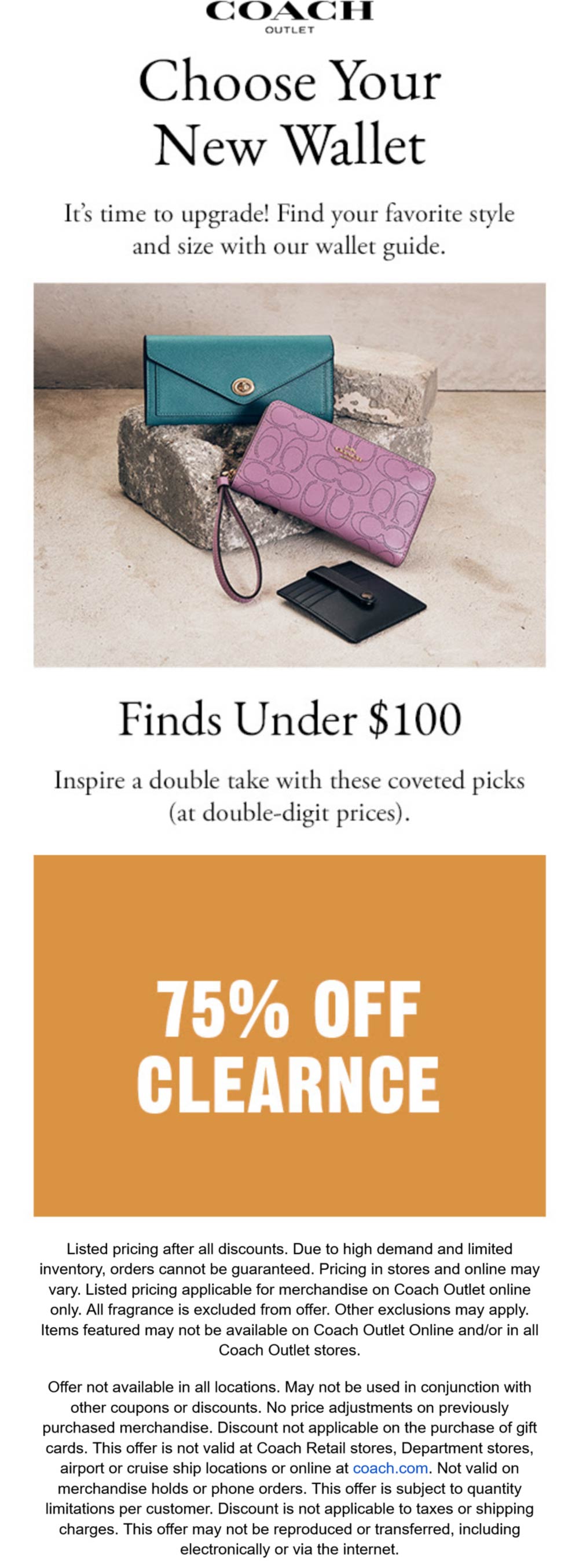 Coach Outlet stores Coupon  75% off clearance at Coach Outlet #coachoutlet 