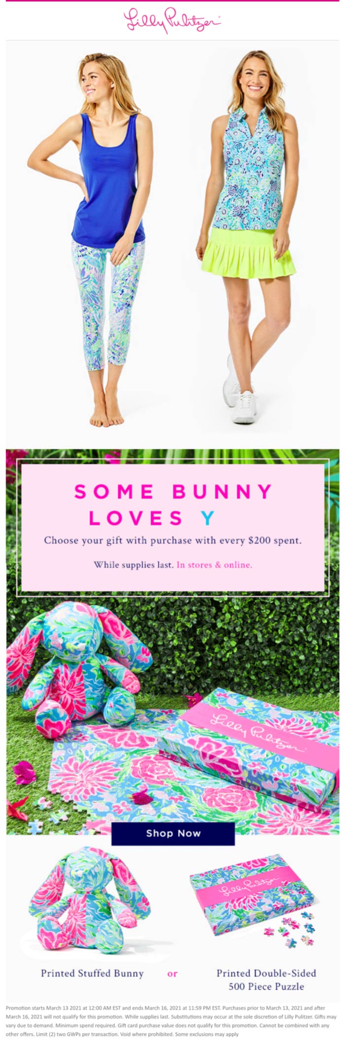 Lilly Pulitzer stores Coupon  Free gift with every $200 spent at Lilly Pulitzer, ditto online #lillypulitzer 
