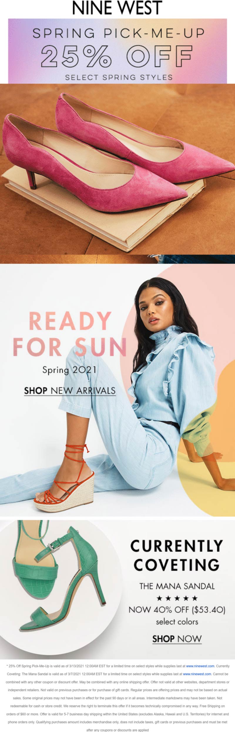Nine West stores Coupon  25% off Spring styles online at Nine West #ninewest 
