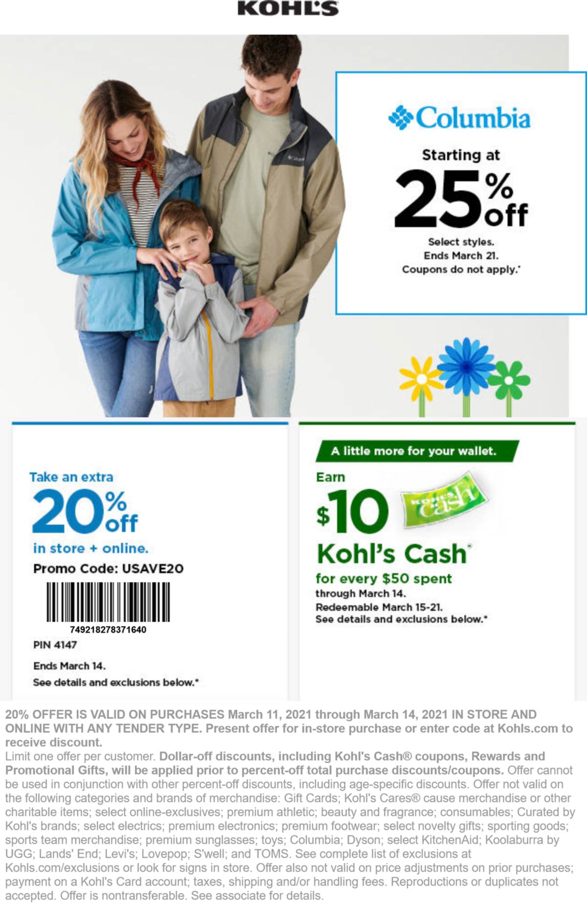 20 Off More Today At Kohls Or Online Via Promo Code USAVE20 Kohls   March 2021 72 Kohls Coupon 4798 