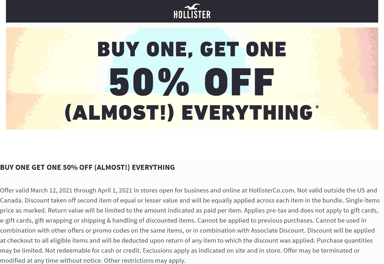 Hollister Coupon Code 2025