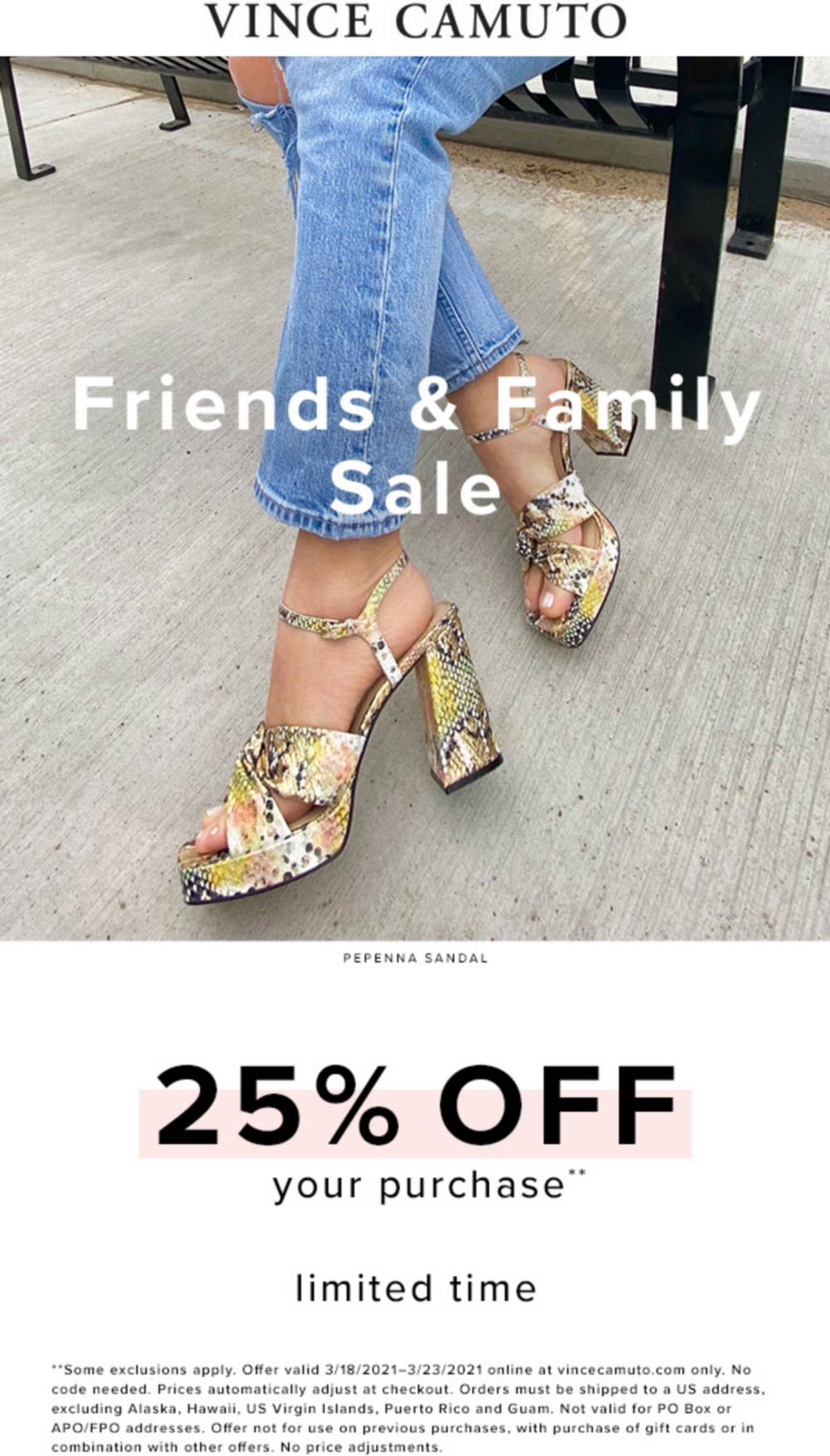 Vince Camuto stores Coupon  25% off online at Vince Camuto #vincecamuto 