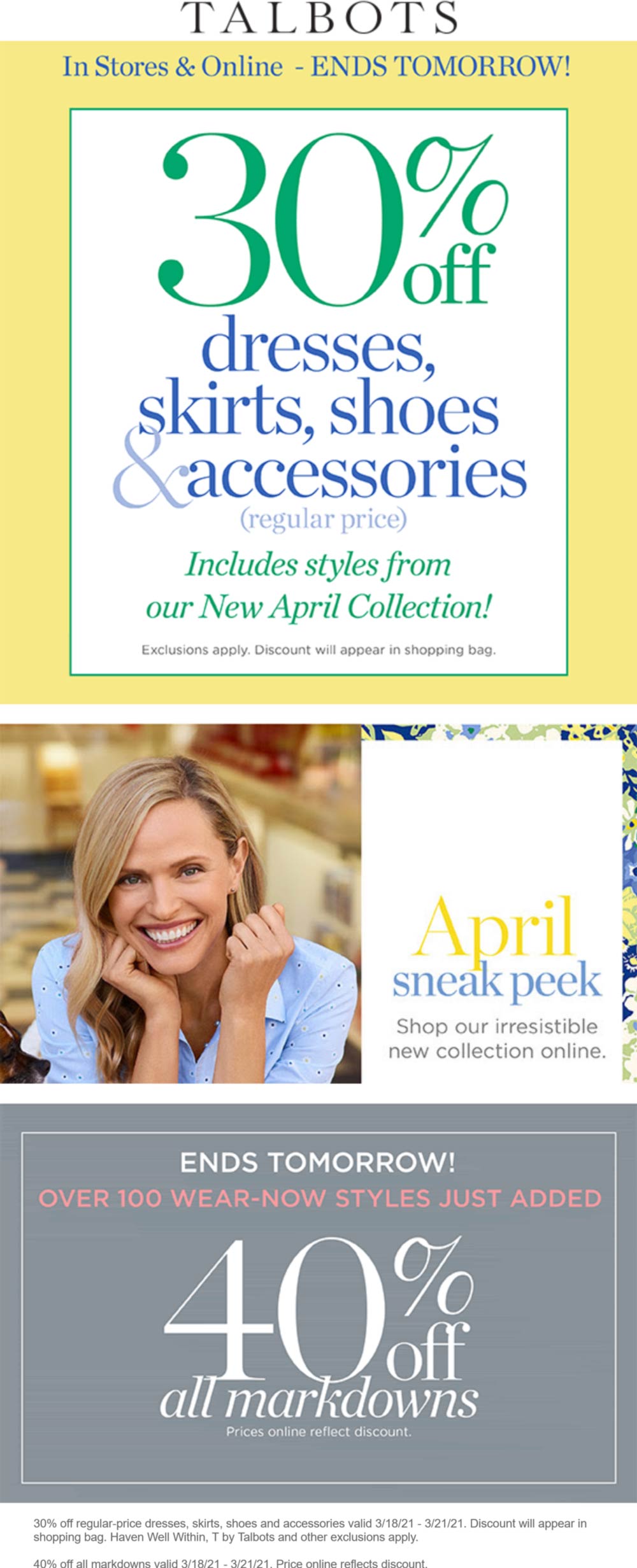 Talbots stores Coupon  30% off & more at Talbots, ditto online #talbots 