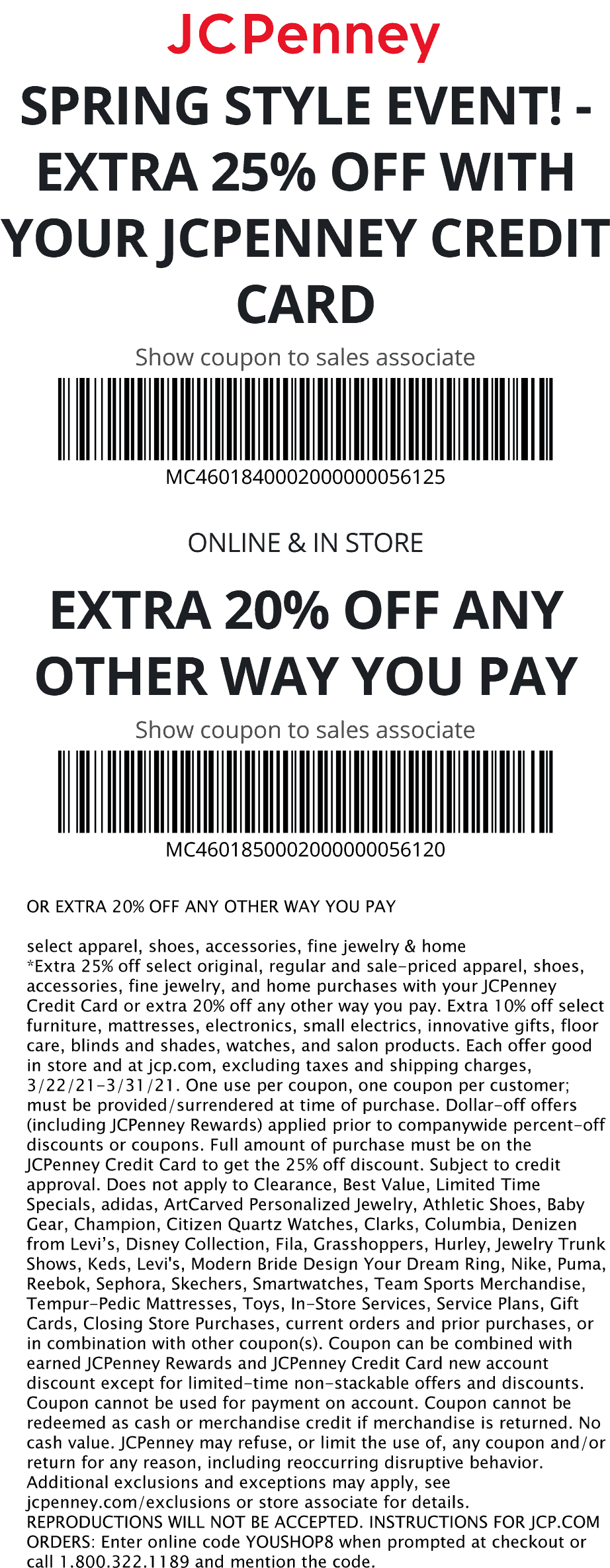 20 off today at JCPenney, or online via promo code jcpenney