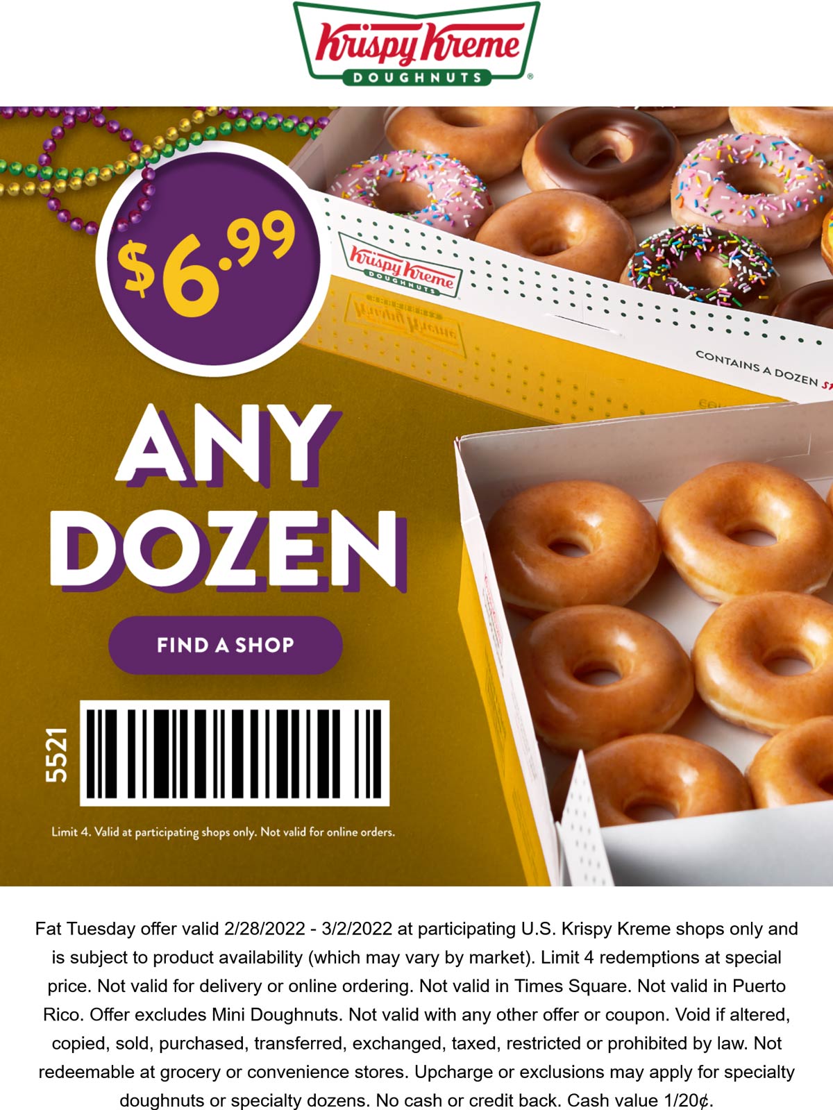 7 dozen today at Krispy Kreme doughnuts krispykreme The Coupons App®