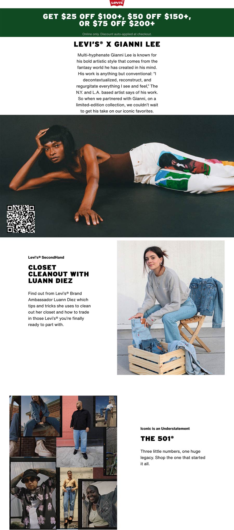 Levis stores Coupon  $25-$75 off $100+ online at Levis #levis 