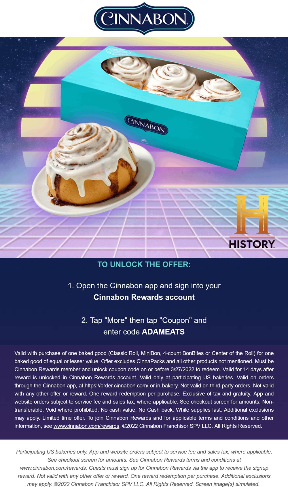 Cinnabon coupons & promo code for [December 2022]