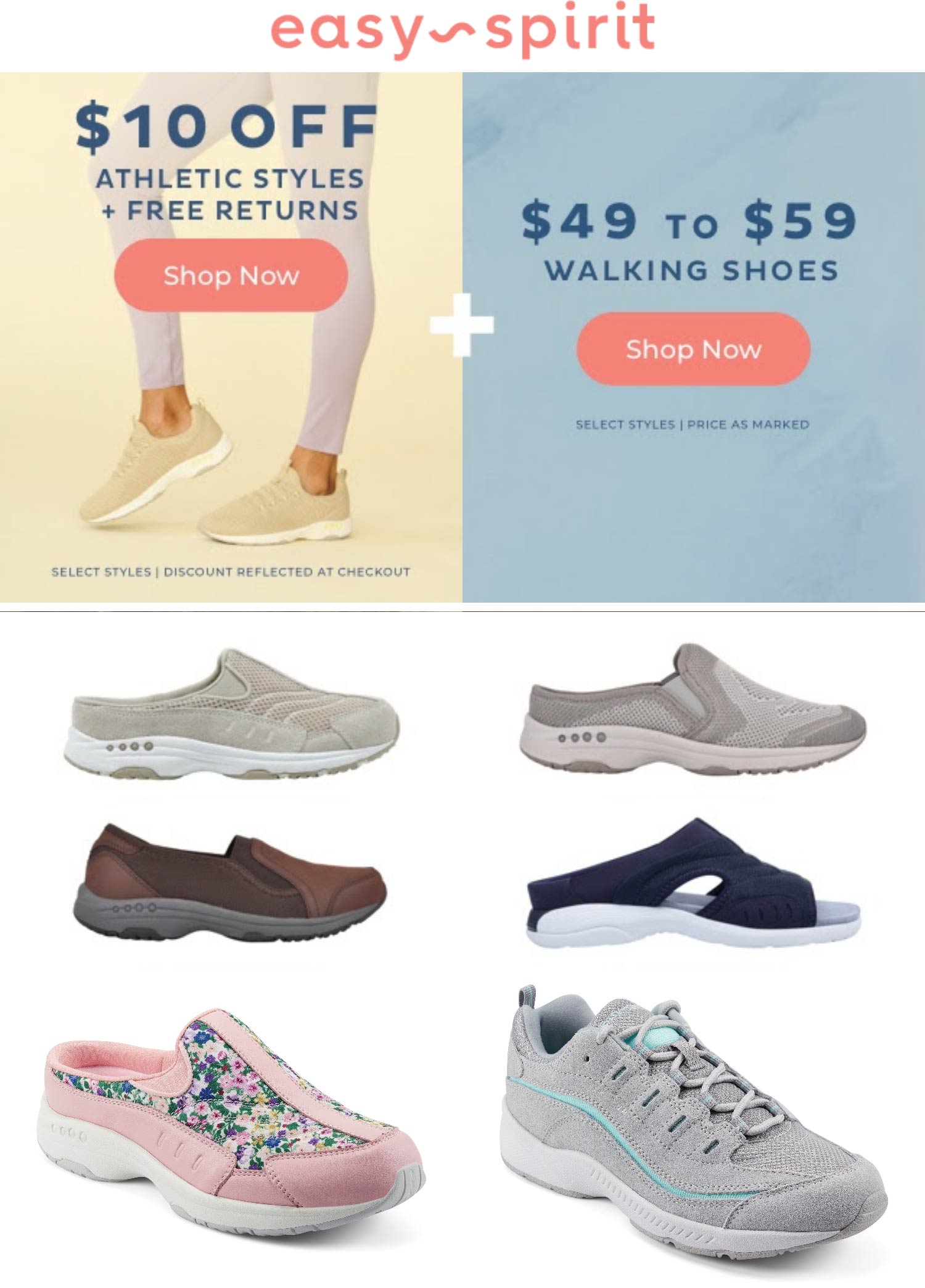 Easy Spirit stores Coupon  $10 off athletic styles today at Easy Spirit shoes #easyspirit 