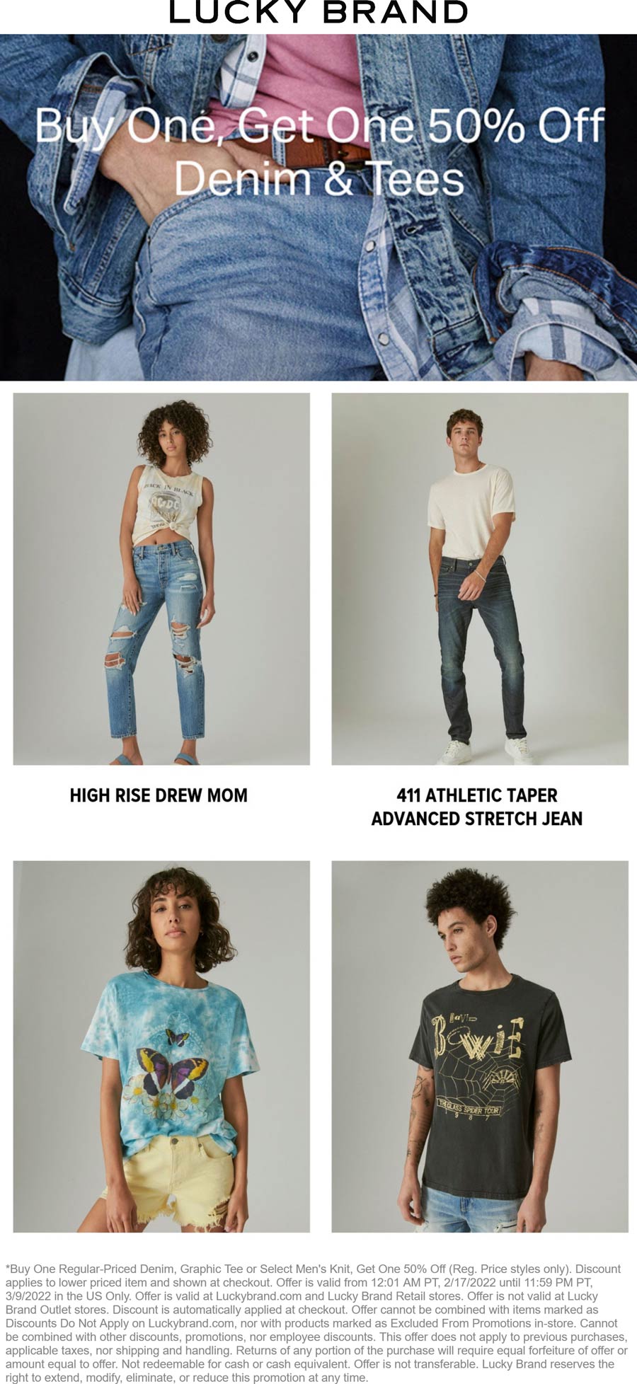 Lucky Brand stores Coupon  Second denim 50% off today at Lucky Brand #luckybrand 