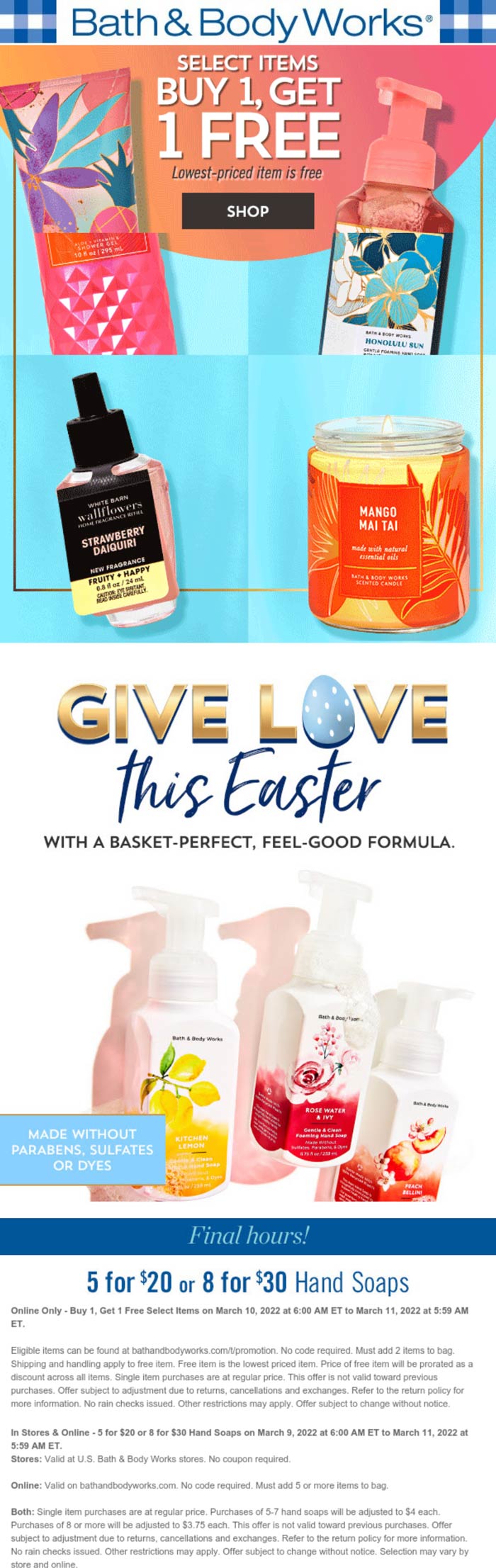 Bath & Body Works stores Coupon  Second tropical scented item free online today at Bath & Body Works #bathbodyworks 