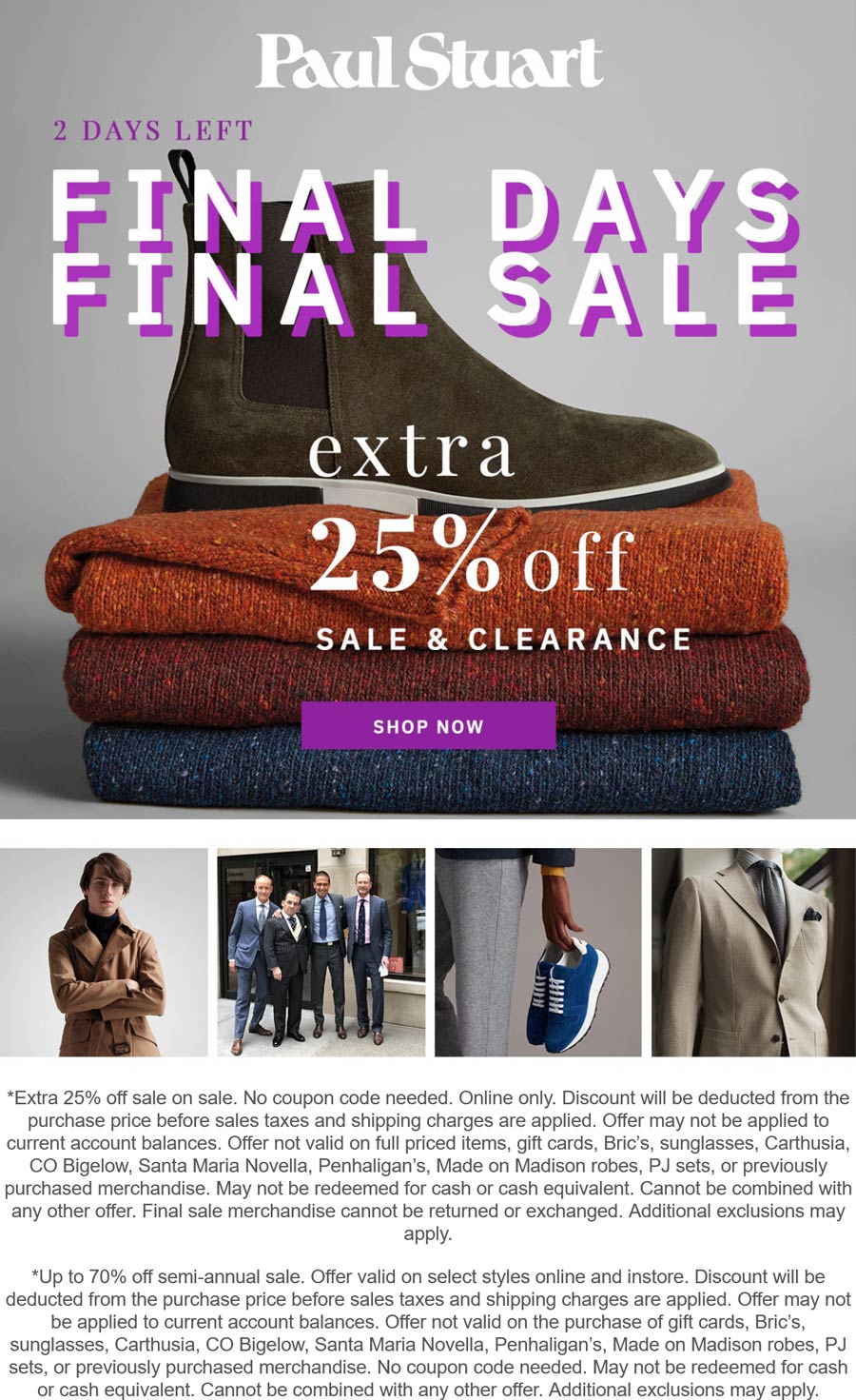Paul Stuart stores Coupon  Extra 25% off sale items online at Paul Stuart #paulstuart 