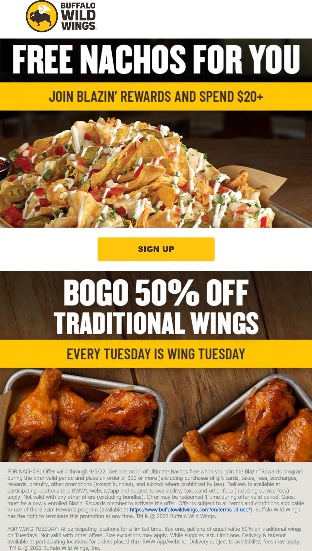 Buffalo Wild Wings restaurants Coupon  Second chicken wings 50% off today at Buffalo Wild Wings #buffalowildwings 