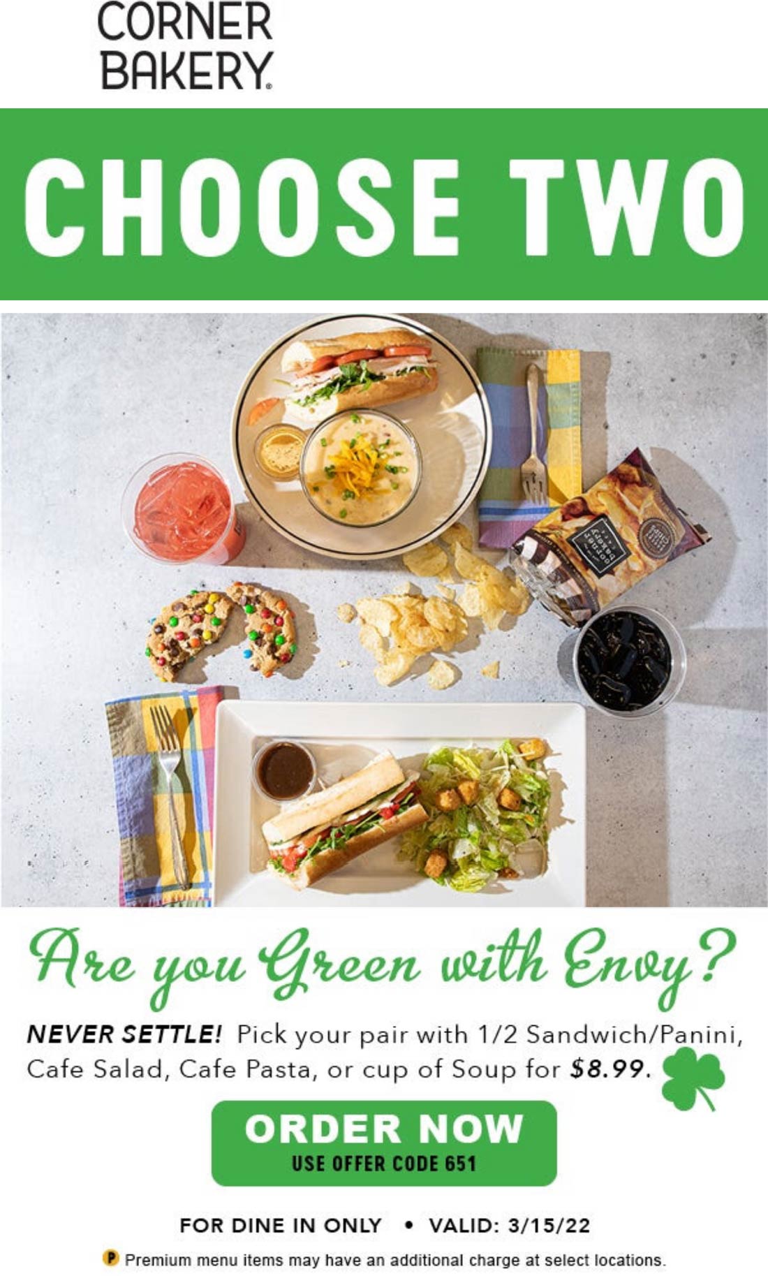 Choose 2 For 9 Today At Corner Bakery Cafe cornerbakery The Coupons 