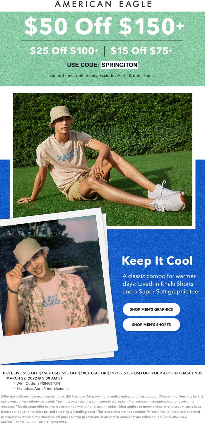 American Eagle coupons & promo code for July 2025