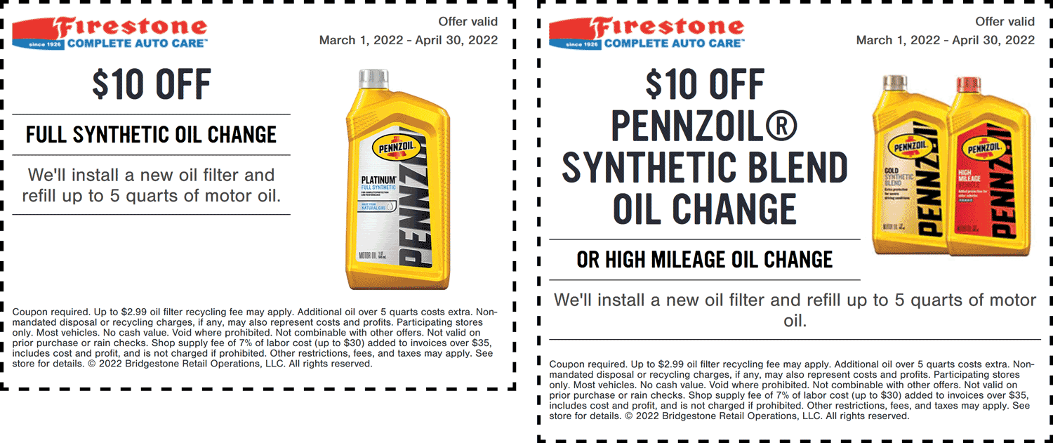 Firestone stores Coupon  $10 off an oil change at Firestone #firestone 