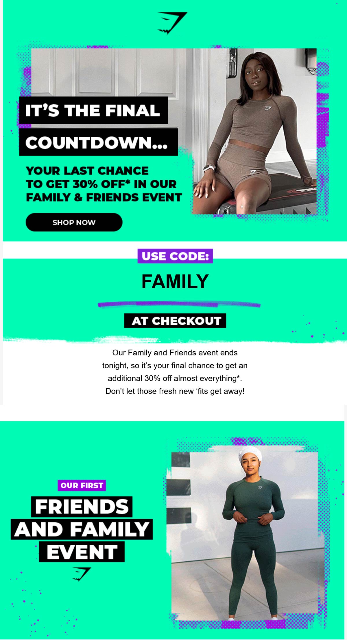Gymshark stores Coupon  30% off today at Gymshark via promo code FAMILY #gymshark 