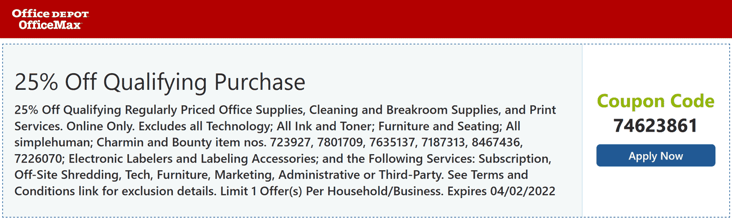 Office Depot stores Coupon  25% off online at Office Depot OfficeMax via promo code 74623861 #officedepot 
