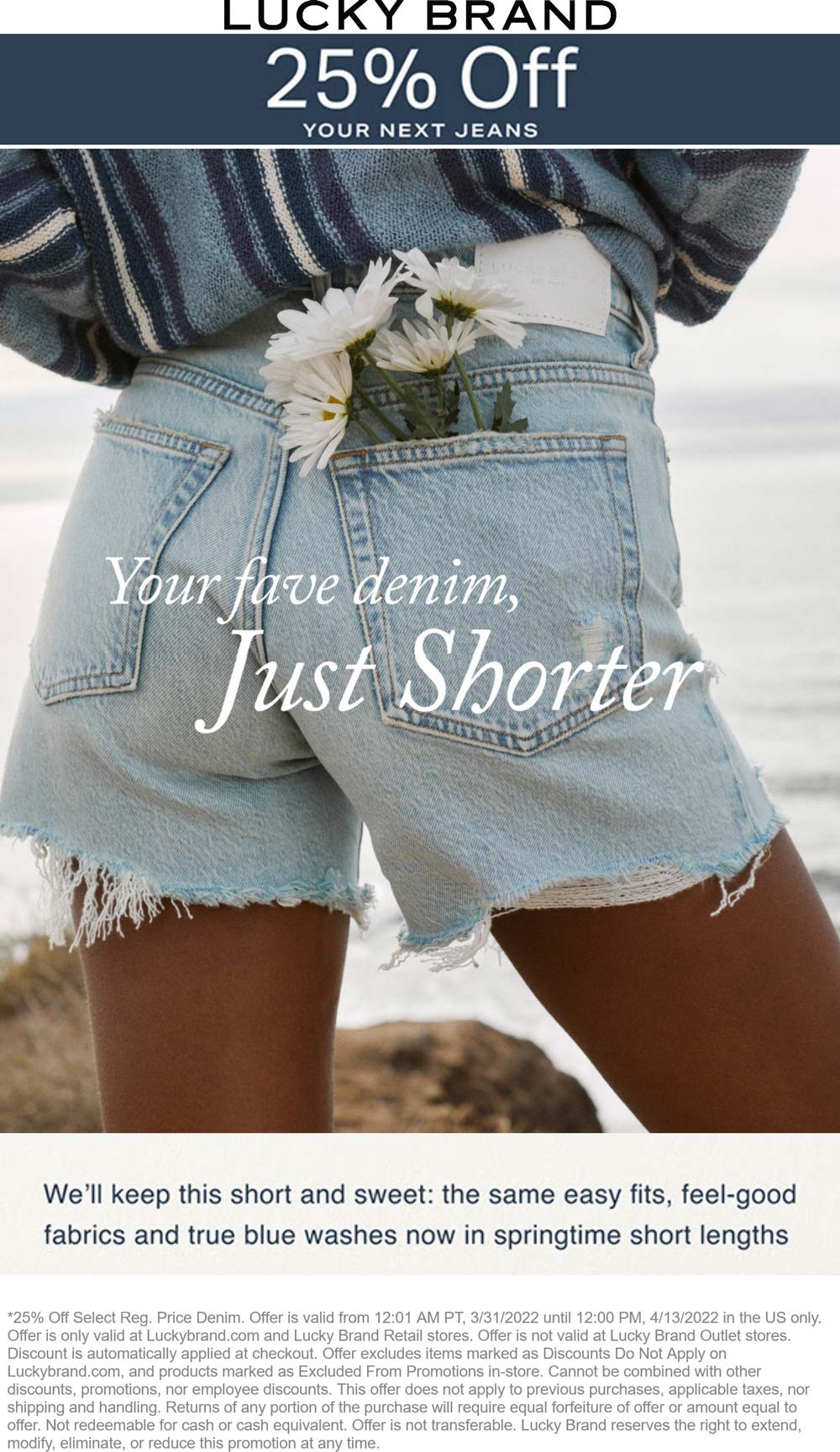 Lucky Brand stores Coupon  25% off at Lucky Brand, ditto online #luckybrand 