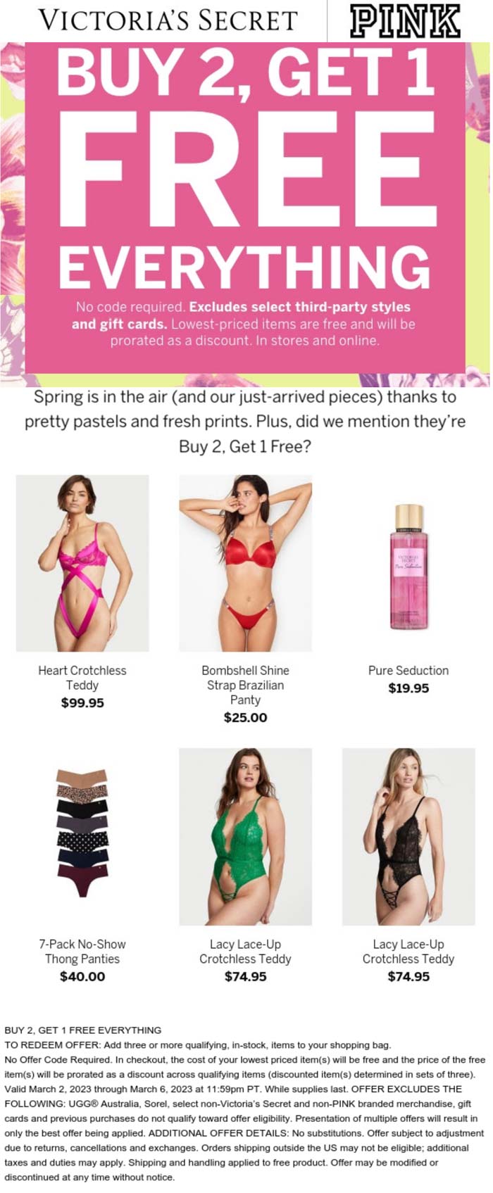 PINK stores Coupon  3rd item free on everything at Victorias Secret & PINK #pink 