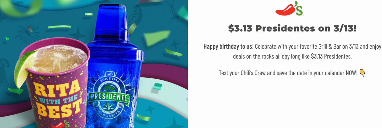 Chilis January 2024 Coupons and Promo Codes 🛒