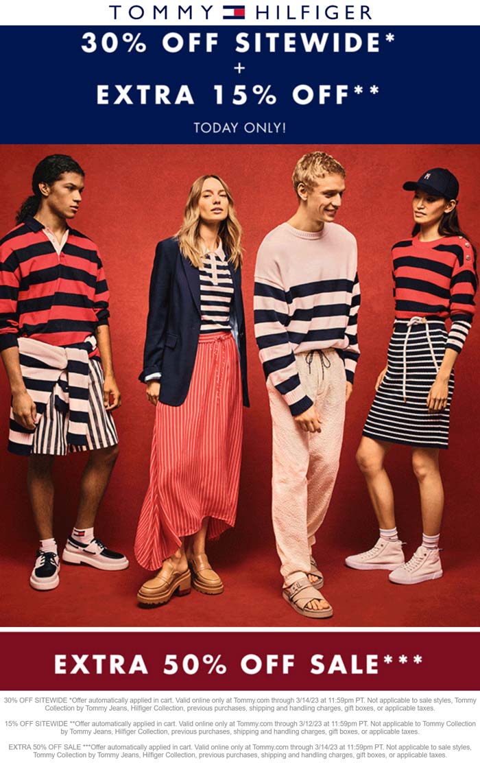 Tommy Hilfiger stores Coupon  30-45% off everything online at Tommy Hilfiger #tommyhilfiger 