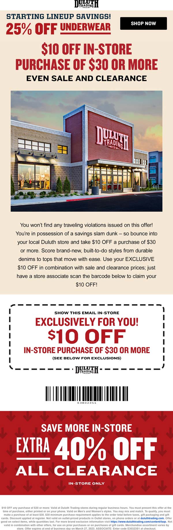 Duluth Trading stores Coupon  $10 off $30 at Duluth Trading Co #duluthtrading 