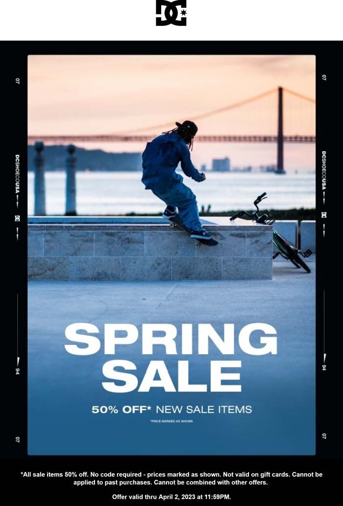 DC Shoes stores Coupon  Sale items are 50% off at DC Shoes #dcshoes 